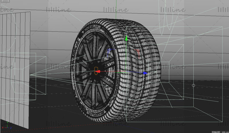 Pneumatika 3D projektový soubor Model pneumatiky C4D