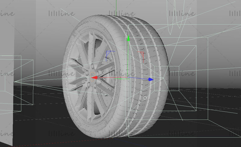 Pneumatika 3D projektový soubor Model pneumatiky C4D