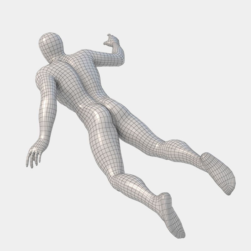 Mergulhador manequim masculino mergulhador modelo impresso em 3D