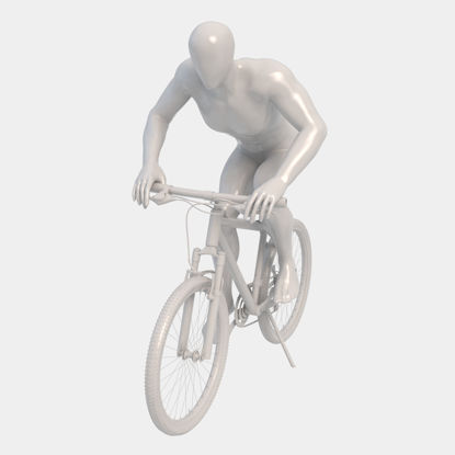 Moški maneken s 3D tiskom na kolesu