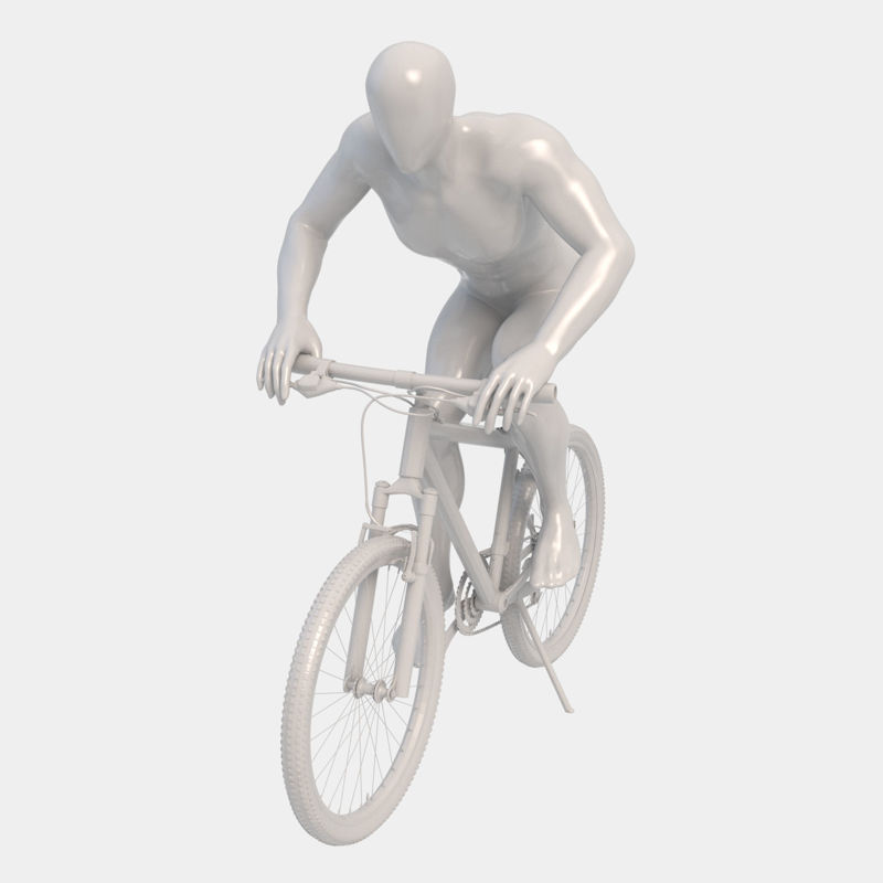 Manequim masculino de bicicleta para andar de bicicleta modelo impresso em 3D