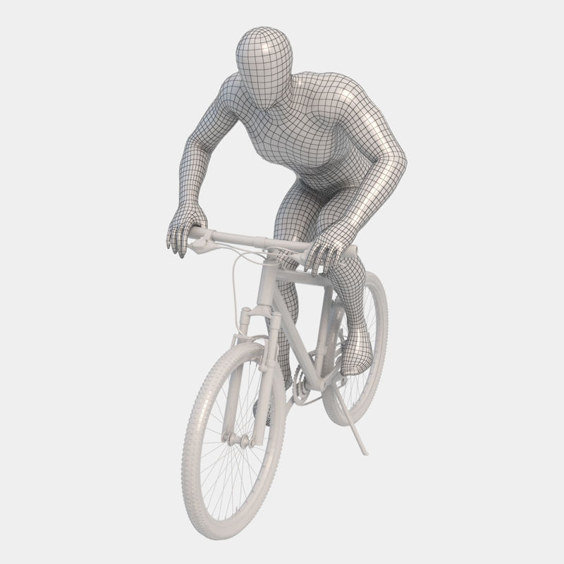 Riding bicycle male mannequin 3d print model