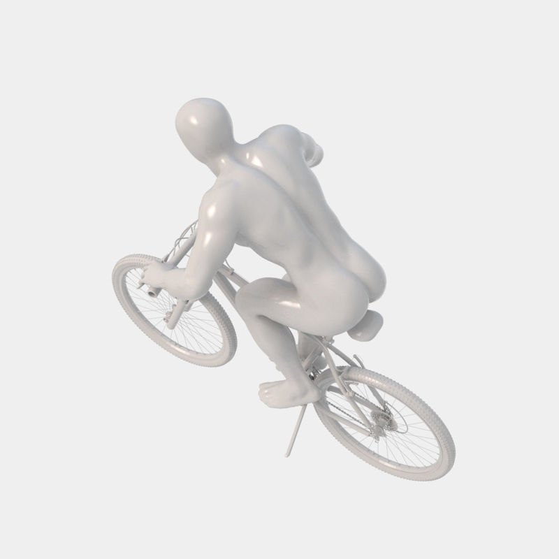 Reiten Fahrrad männliche Schaufensterpuppe 3D-Druck-Modell