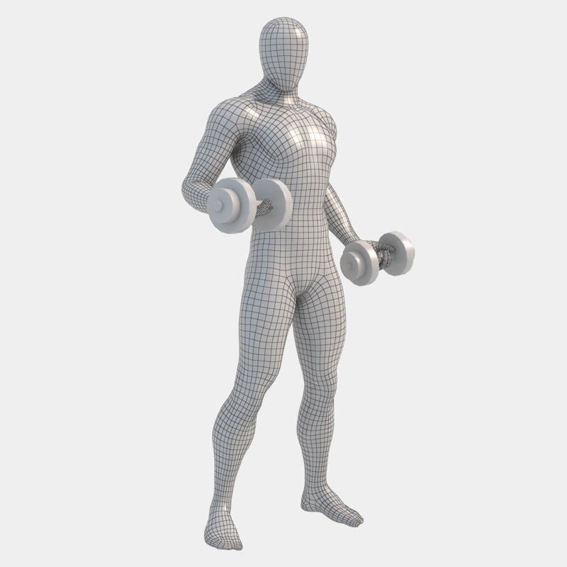 Pumpejern mannlig mannequin 3d -utskriftsmodell