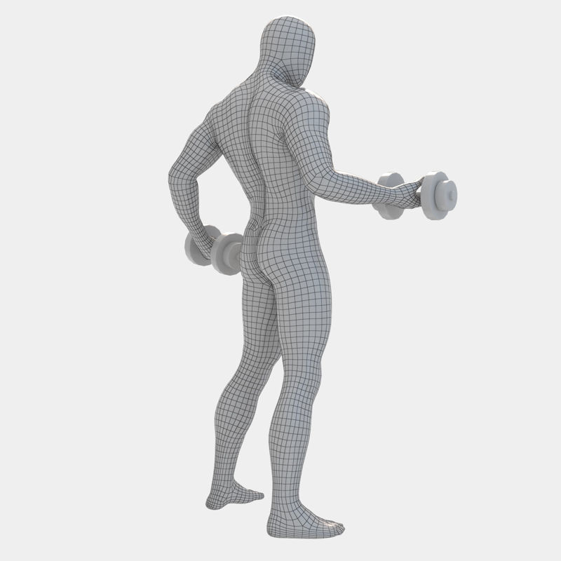 撸铁健身男模特3d打印模型