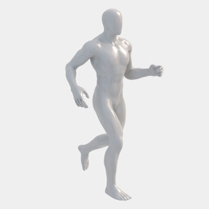 Corredor de manequim masculino em execução modelo de impressão em 3D