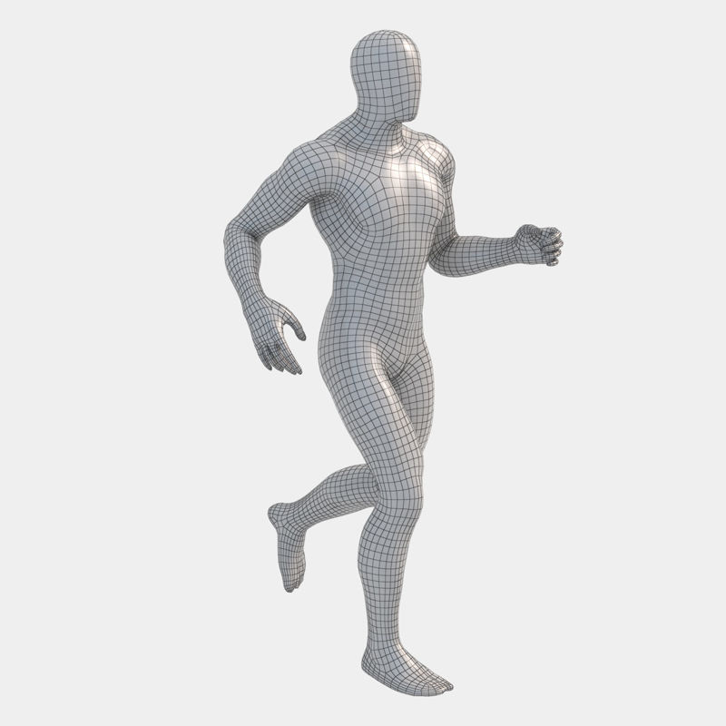 Corredor de manequim masculino em execução modelo de impressão em 3D