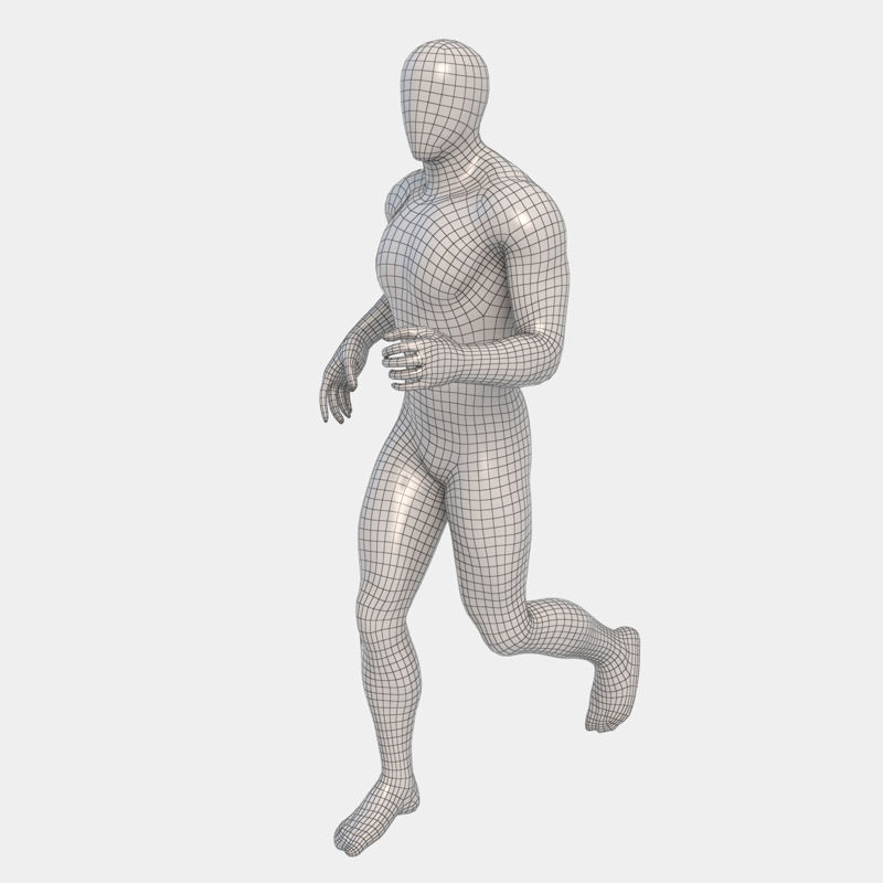 Běžící mužský manekýnový běžec 3D tiskový model
