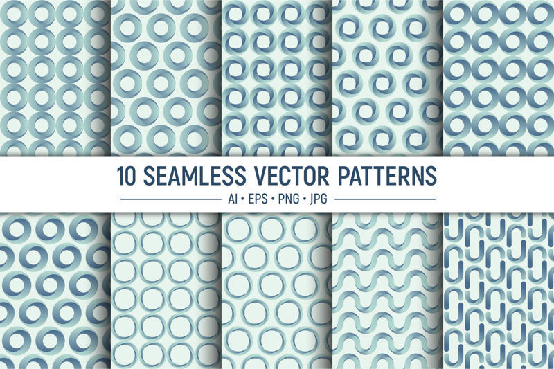 10 patrones sin fisuras de formas geométricas de color