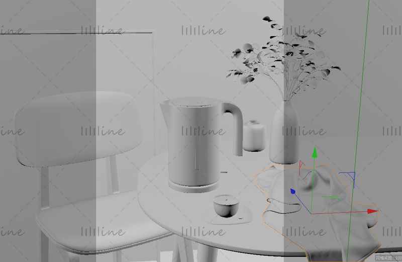 Electric kettle 3d project electric kettle c4d model rendering