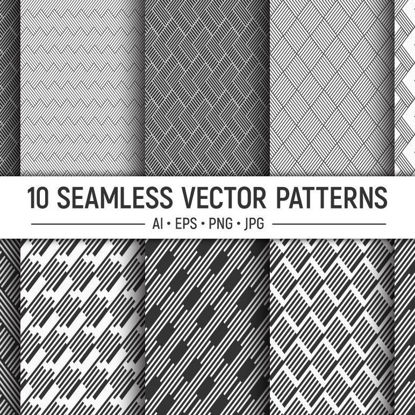 10 seamless striped vector patterns