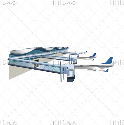 Urumqi airport building vector
