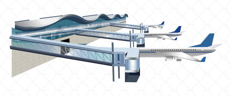 Urumqi airport building vector