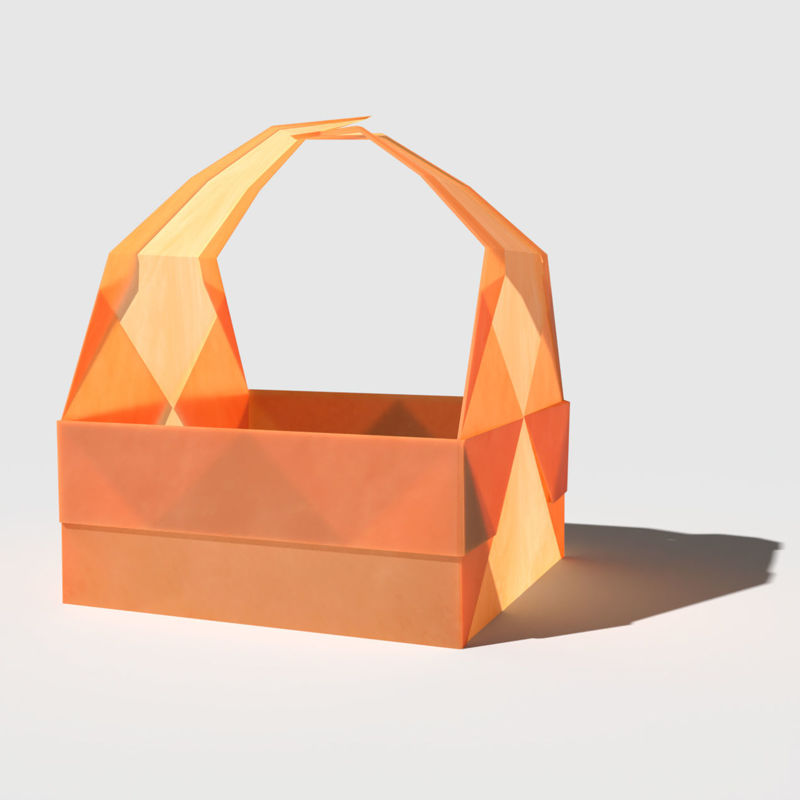 折り紙バスケット3Dモデル