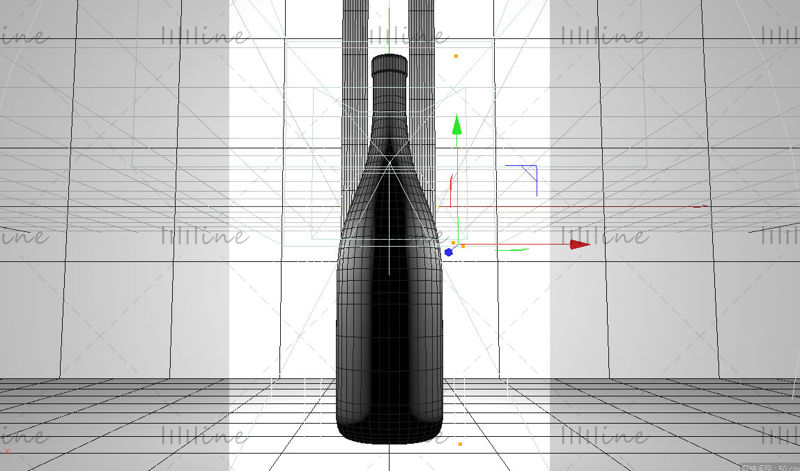 Icy wine bottle 3d project water drop bottle c4d model bottle