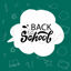 Back to School digital hand lettering in a bubble of comic speech