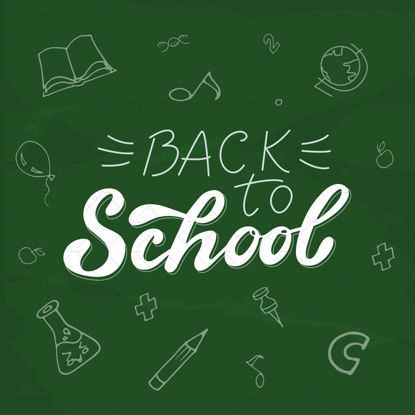 Back to school digital text drawing with white chalk in a green blackboard