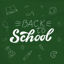 Back to school digital text drawing with white chalk in a green blackboard
