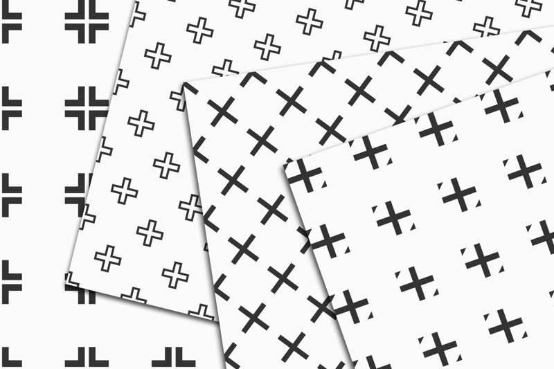 10 бесшовных крестов векторных узоров