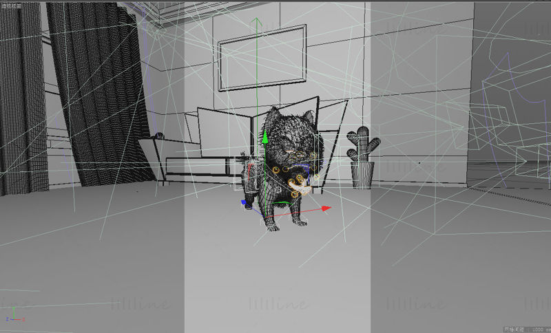 3D (c4d) model štěněte upravený animovaný