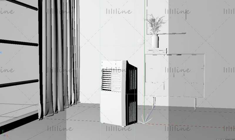 Air conditioner 3d project air conditioning fan c4d model home scene