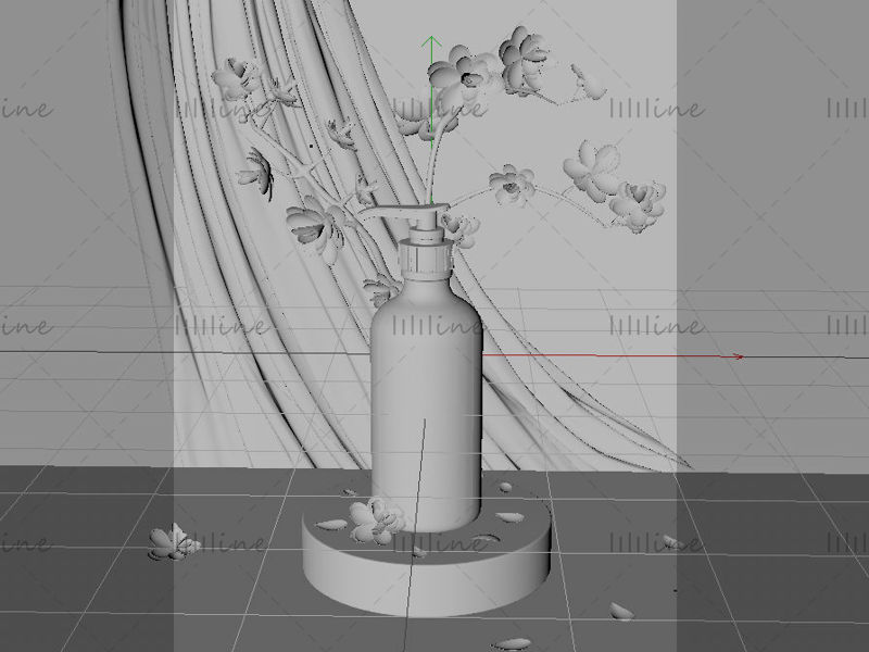 Shower gel 3d project shower gel c4d scene model flower model