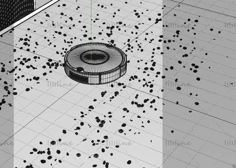 3D model produktové scény zametacího robota c4d