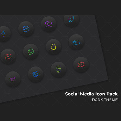 Social Media Icon Set (Dark Theme)