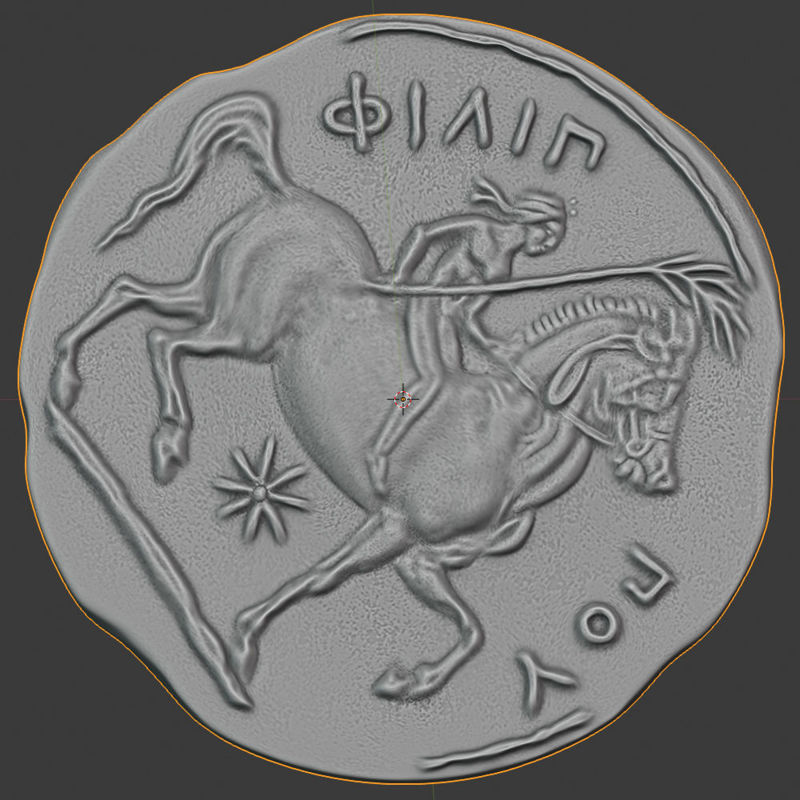 Old greek coin 3d print model