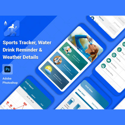 Sports-tracker & Water-Drink-Reminder App UI