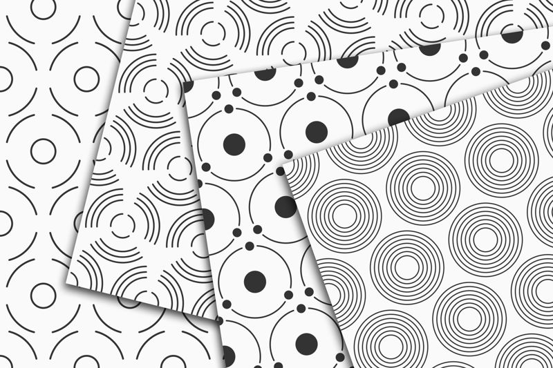 10 seamless geometric circles vector patterns