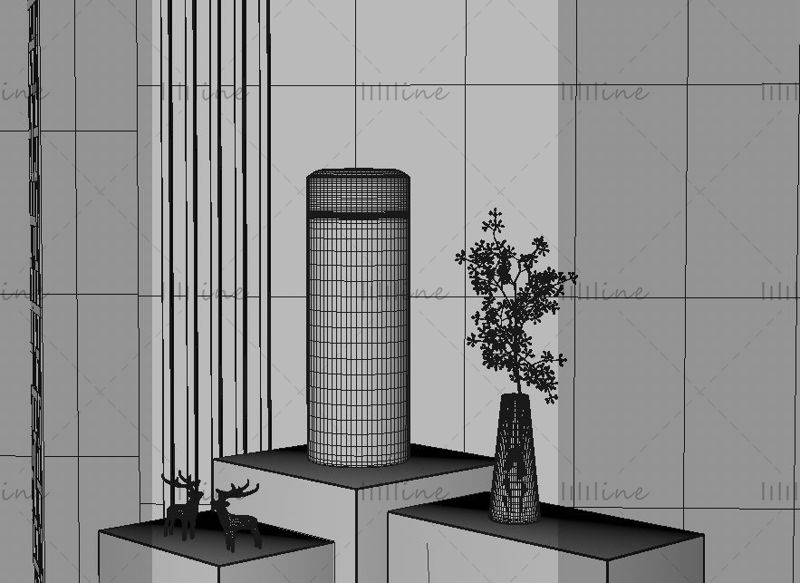 Evropský minimalistický styl termosky šálek vody 3D c4d scéna model