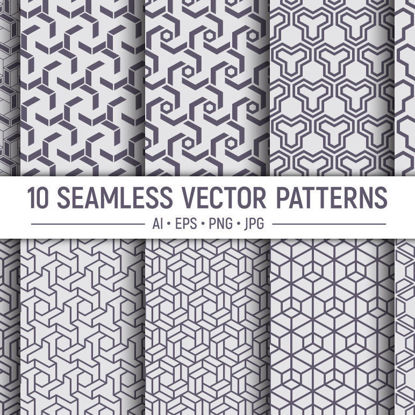 10 patrones de vector de hexágonos sin costura