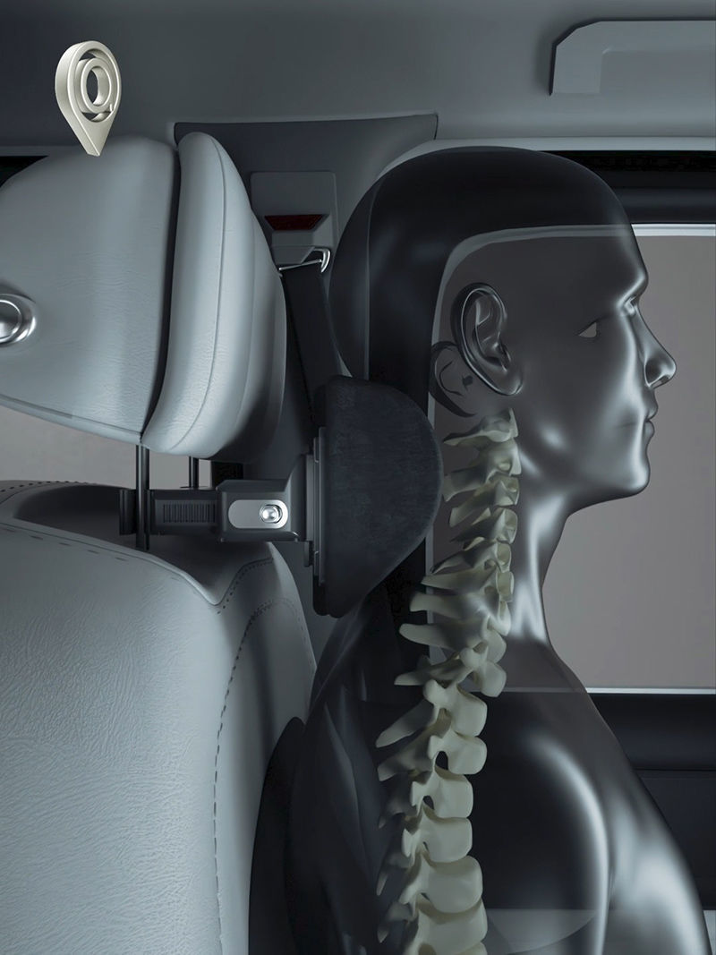 Auto Kopfstütze 3D-Szene Kissen C4D-Modell Wirbelsäulenmodell