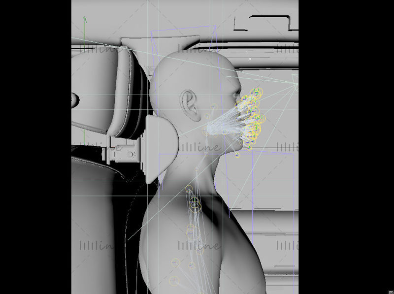 Opěrka hlavy opěrky hlavy 3D scéna modelu C4D