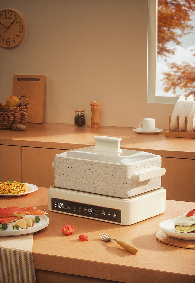 Multifunctional rice cooker home scene 3d c4d model