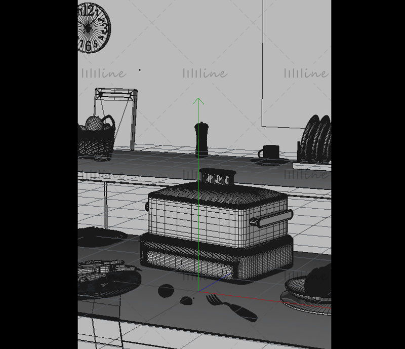 Многофункциональная рисоварка домашняя сцена 3d модель c4d