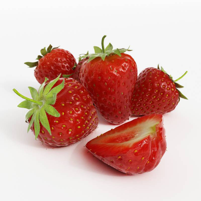 Strawberry vegetables fruits 3d c4d model
