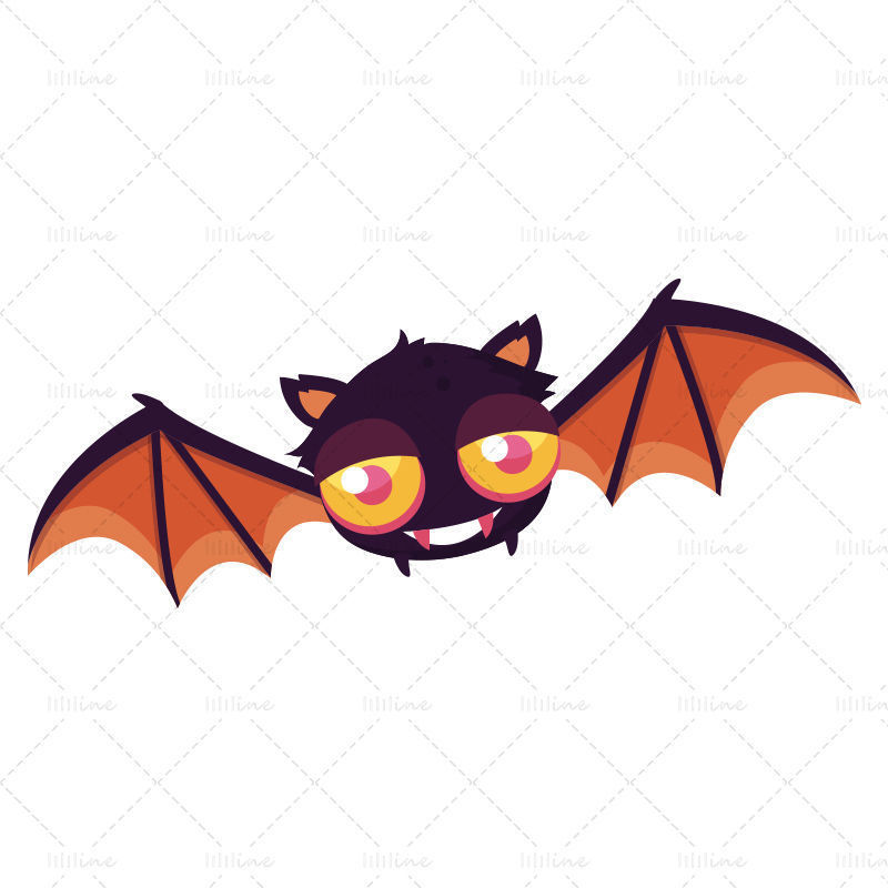 Vector de dibujos animados murciélago de halloween