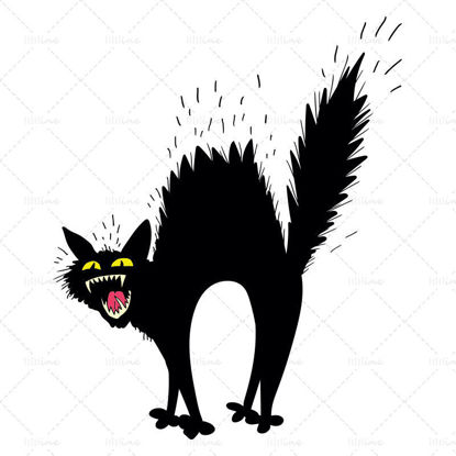 Vector halloween scary black cat