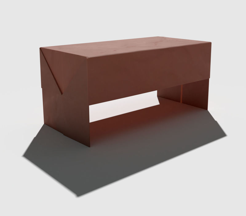折り紙ベンチ3Dモデル