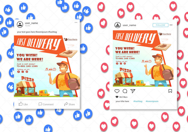 Food Delivery Social Media Banner Template