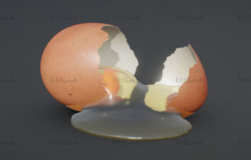 Broken egg 3d (c4d) model