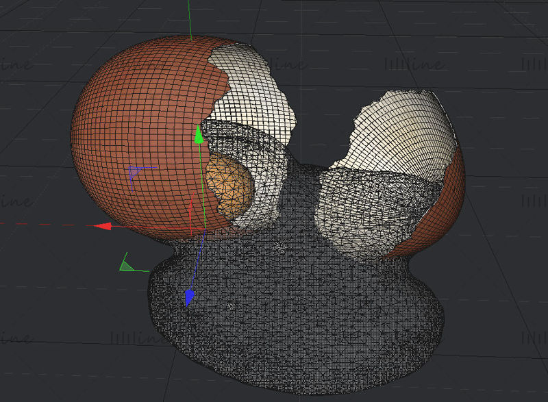 破碎的鸡蛋3d（c4d）模型