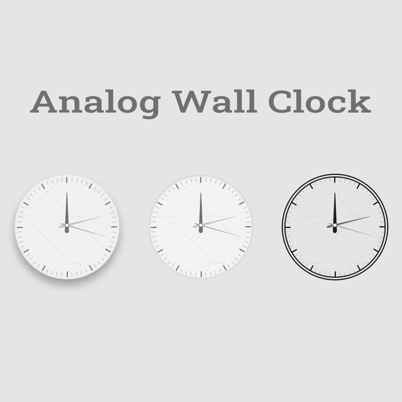 Analogové nástěnné hodiny Photoshop UI