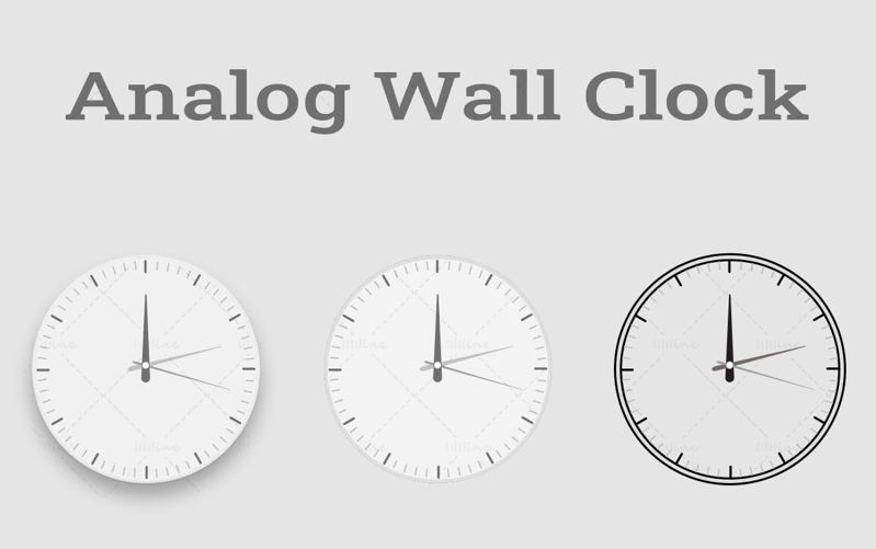 UI pentru Photoshop cu ceas analogic de perete