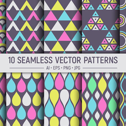 10 kleuren naadloze geometrische vectorpatronen