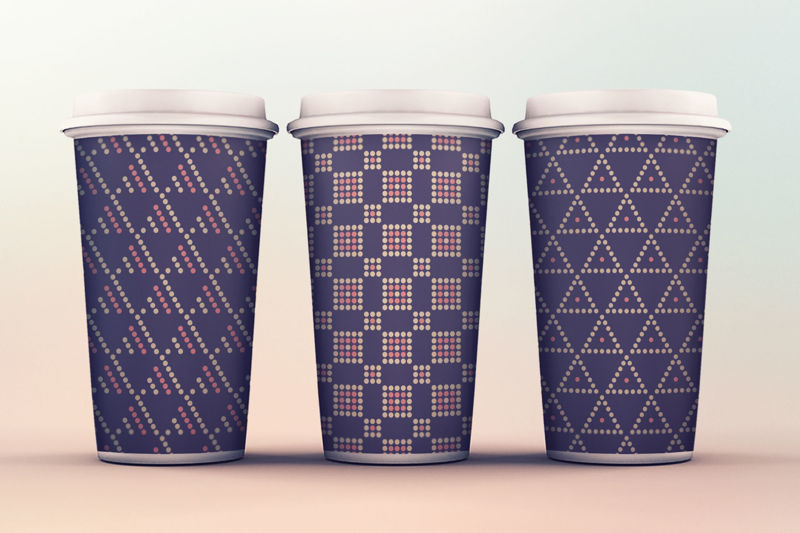 10 seamless vector dotted geometric shapes patterns