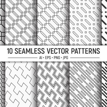 10 seamless diagonal stripes vector patterns