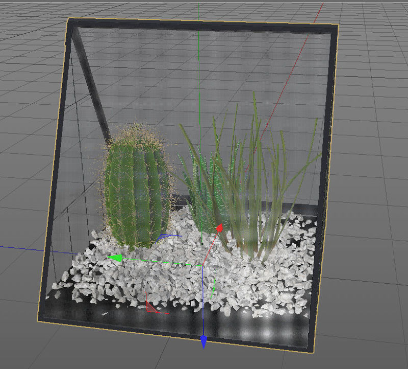3д модел декорације од алое кактуса